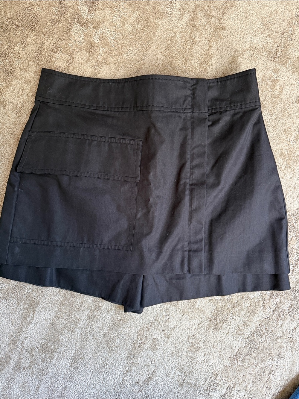Rebecca Minkoff Davey Utility Cotton Blend Skort black mini skirt sz 6